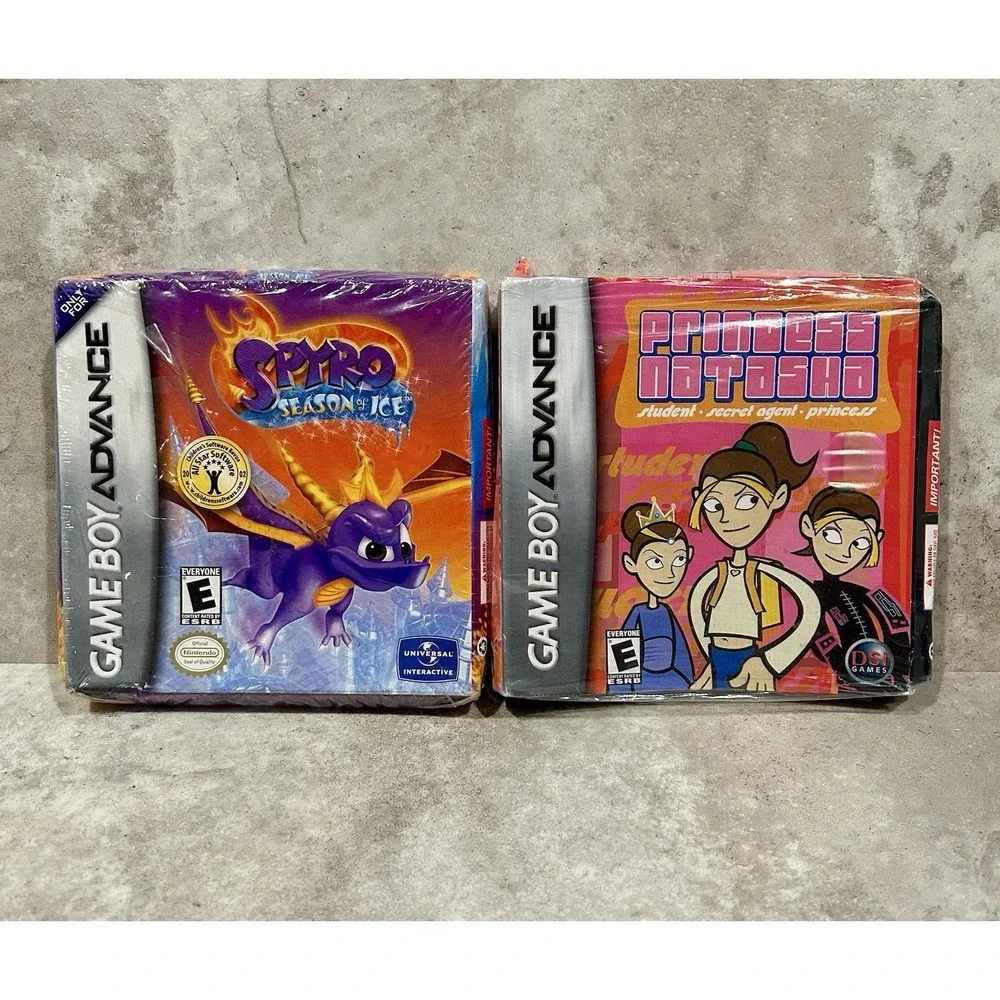 2 Sealed NIB Game Boy Advance Games Spyro‎ Season Of Ice & Princess Natasha GBA